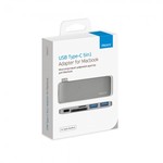 USB-C адаптер для Macbook Deppa  (5в1, серебро)