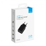 Сетевое зарядное устройство 2 USB Deppa  (2.1 A, черный, Ultra, Deppa)