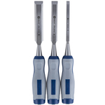 Набор стамесок КОБАЛЬТ плоских: 8, 16, 22 х 140 мм,CR-V, двухкомпонентная рукоятка (3 шт.) блистер (3 шт., блистер)