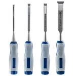 Набор стамесок КОБАЛЬТ плоских: 6, 12, 18, 24 х 140 мм,CR-V, двухкомпонентная рукоятка (4 шт.) блистер (4 шт., блистер)