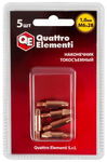 Наконечник токосъемный QUATTRO ELEMENTI M6x28   1.0 мм (5 шт) в блистере, для горелки полуавтомата(5 шт) в блистере, для горелки полуавтомата