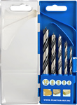 Набор сверл по дереву ПРАКТИКА "Профи", 5 шт, 4, 5, 6, 8, 10 мм, ПРО кассета4, 5, 6, 8, 10 мм, ПРО кассета