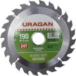 Круг пильный твердосплавный URAGAN 36800-190-30-24  быстрый рез по дереву 190х30мм 24т