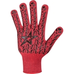 Перчатки DOLONI 4040  с ПВХ-рис. ''Звезда'' красный/черный