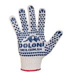 Перчатки DOLONI 547  с точкой ПВХ белый/синий