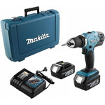 Дрель аккумуляторная DDF453RFE  MAKITA  (18 В, БЗП.13мм, 2скор, 42нм, 1,8кг, 2акк.Li-ion.3Ач, кейс)