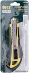 Нож технический 18 мм усиленный прорезиненный, кассета 3 лезвия, Профи FIT FINCH INDUSTRIAL TOOLS 
