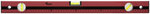 Уровень "Оптима", 3 глазка, красный корпус, фрезерованная рабочая грань, шкала  600 мм KУРС 