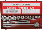 Набор: вороток (трещотка) 3/4" + головки 22-50 мм, 14 шт. FIT FINCH INDUSTRIAL TOOLS 