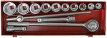 Набор: вороток (трещотка) 3/4" + головки 22-50 мм, 14 шт. FIT FINCH INDUSTRIAL TOOLS 