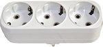 Разветвитель электрический "UNIVERSAL", 3 гнезда, с заземлением, 16А 250 В, плоский, белый Прочие бренды 