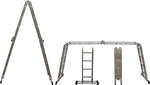 Лестница-трансформер алюминиевая, 4 секции х 4 ступени, вес 11,7 кг KУРС 
