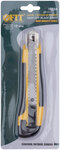 Нож технический 18 мм усиленный прорезиненный, 2-х сторонняя автофиксация Профи FIT FINCH INDUSTRIAL TOOLS 