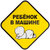 Знак наружный самоклеящийся "Ребенок в машине", 120х120 мм, в пакете с европодвесом