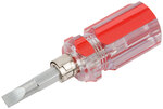Отвертка с переставным жалом "коротыш", пластиковая красная прозрачная ручка 6x28 мм PH2/SL6 KУРС 