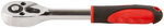 Вороток (трещотка), механизм легированная сталь 40Cr, пластиковая прорезиненная ручка, 1/4", 24 зубца KУРС 