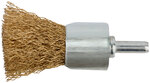 Корщетка-венчик, со шифтом, стальная латунированная волнистая проволока 25 мм FIT FINCH INDUSTRIAL TOOLS 