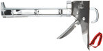 Пистолет для герметика 225 мм полукорпусной, усиленный хромированный, зубчатый шток FIT FINCH INDUSTRIAL TOOLS 