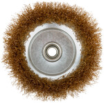 Корщетка чашечная, гайка М14, стальная латунированная волнистая проволока 150 мм КУРС 