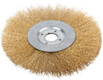 Корщетка-колесо, посадочный диаметр 22,2 мм, стальная латунированная волнистая проволока 180 мм FIT FINCH INDUSTRIAL TOOLS 