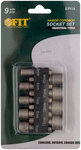 Набор усиленных головок CrV 9 шт. (5-13 мм) FIT FINCH INDUSTRIAL TOOLS 