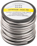 Припой ПОС 40 с канифолью, проволока диаметр 3 мм, на катушке, 250 гр. КУРС 