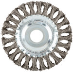 Корщетка-колесо, посадочный диаметр 22,2 мм, витая проволока, нержавеющая сталь, Профи 125 мм FIT FINCH INDUSTRIAL TOOLS 