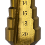 Сверло по металлу ступенчатое ПРАКТИКА 4-20 мм шаг 2 мм TIN (1шт.), ПРОФИ, шт