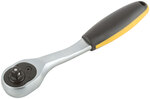 Вороток (трещотка) CrV, черно-желтая прорезиненная ручка, Профи 1/4", 72 зубца FIT FINCH INDUSTRIAL TOOLS 