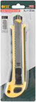 Нож технический 18 мм усиленный прорезиненный, кассета 3 лезвия, автозамена лезвия FIT FINCH INDUSTRIAL TOOLS 