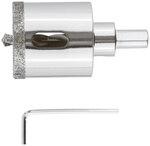 Коронка кольцевая по керамограниту, камню и кафелю алмазная с центровочным сверлом 40х70 мм FIT FINCH INDUSTRIAL TOOLS 