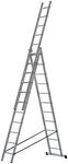 Лестница трехсекционная алюминиевая усиленная, 3 х 11 ступеней, H=316/539/759 см, вес 16,61 кг FIT FINCH INDUSTRIAL TOOLS 