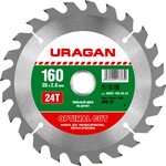 URAGAN Optimal cut, 160 х 20/16 мм, 24Т, пильный диск по дереву (36801-160-20-24)
