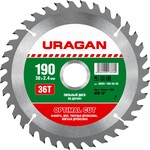 URAGAN Optimal cut, 190 х 30/20 мм, 36Т, пильный диск по дереву (36801-190-30-36)