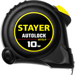 STAYER AutoLock, 10 м х 25 мм, рулетка с автостопом (2-34126-10-25)