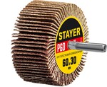 STAYER d 60 x 30 мм, P60, на шпильке d 6 мм, круг шлифовальный лепестковый (36608-060)