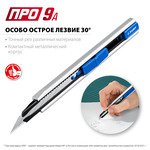ЗУБР ПРО-9А, 9 мм, металлический нож с автостопом, Профессионал (09152)