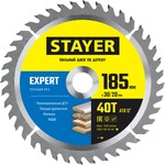 STAYER Expert, 185 x 30/20 мм, 40Т, точный рез, пильный диск по дереву (3682-185-30-40)