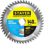 STAYER Multi Material, 140 x 20/16 мм, 48Т, супер чистый рез, пильный диск по алюминию (3685-140-20-48)