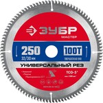 ЗУБР Универсальный рез, 250 x 32/30 мм, 100Т, пильный диск по алюминию (36916-250-32-100)