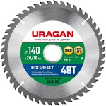 URAGAN Expert, 140 х 20/16 мм, 48Т, пильный диск по дереву (36802-140-20-48)