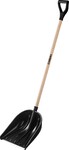 СИБИН ЛПД-460, ширина 460 мм, пластиковая, с алюминиевой планкой, деревянный черенок, V-ручка, снеговая лопата (421843)