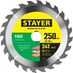 STAYER Fast, 250 x 32/30 мм, 24Т, быстрый рез, пильный диск по дереву (3680-250-32-24)