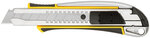 Нож технический 18 мм усиленный прорезиненный, 2-х сторонняя автофиксация, металл. корпус, Профи FIT FINCH INDUSTRIAL TOOLS 