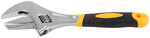 Ключ разводной "Техно" CrV, узкие + переставная губки, шкала, увеличен.захват, прорезин.ручка 250 мм ( 52 мм ) FIT FINCH INDUSTRIAL TOOLS 