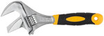 Ключ разводной "Техно" CrV, узкие + переставная губки, шкала, увеличен.захват, прорезин.ручка 250 мм ( 52 мм ) FIT FINCH INDUSTRIAL TOOLS 