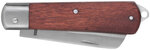 Нож электрика складной нержавеющий Профи, прямое лезвие 90 мм, деревянная ручка FIT FINCH INDUSTRIAL TOOLS 
