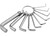 Набор ключей имбусовых HEX, 1.5-10 мм, CrV, 10 шт, никелированный, на кольце Sparta