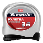 Рулетка Magnetic,3 м х 16 мм,магнитный зацеп Matrix