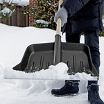 Лопата для уборки снега пластиковая, 420 х 425 х 1550 мм, деревянный черенок, Россия, Сибртех